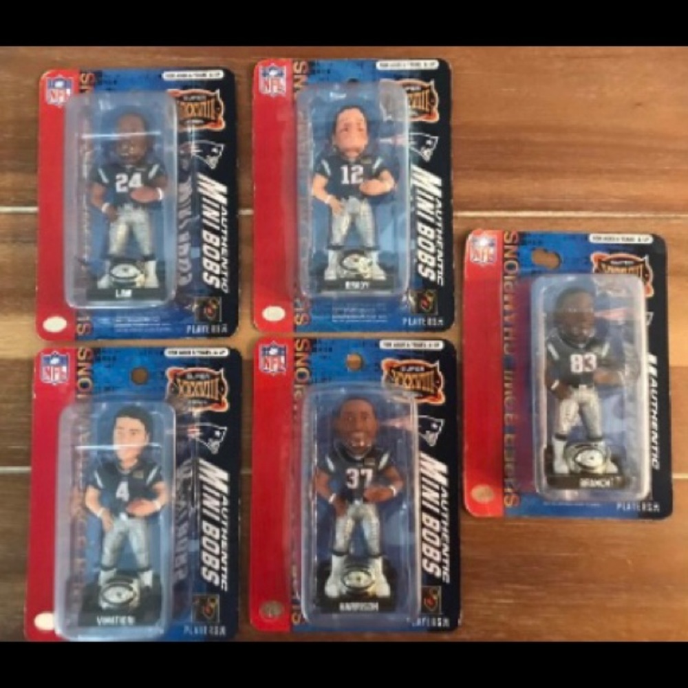 New England Patriots Mini Bobble Heads Super Bowl XXXVII